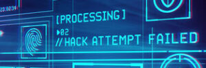computer screen with words 'hack attempt failed'