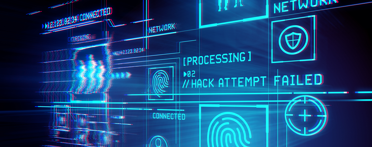 computer screen with words 'hack attempt failed'