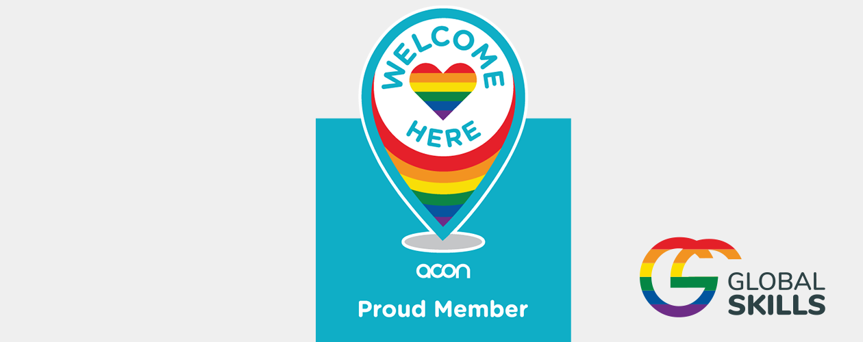 welcome here - proud member logo