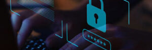 computer screen with a lock symbol