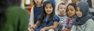 a group of young children