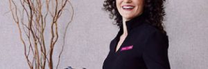 woman with ipad