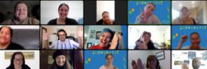 screenshot of online training participants