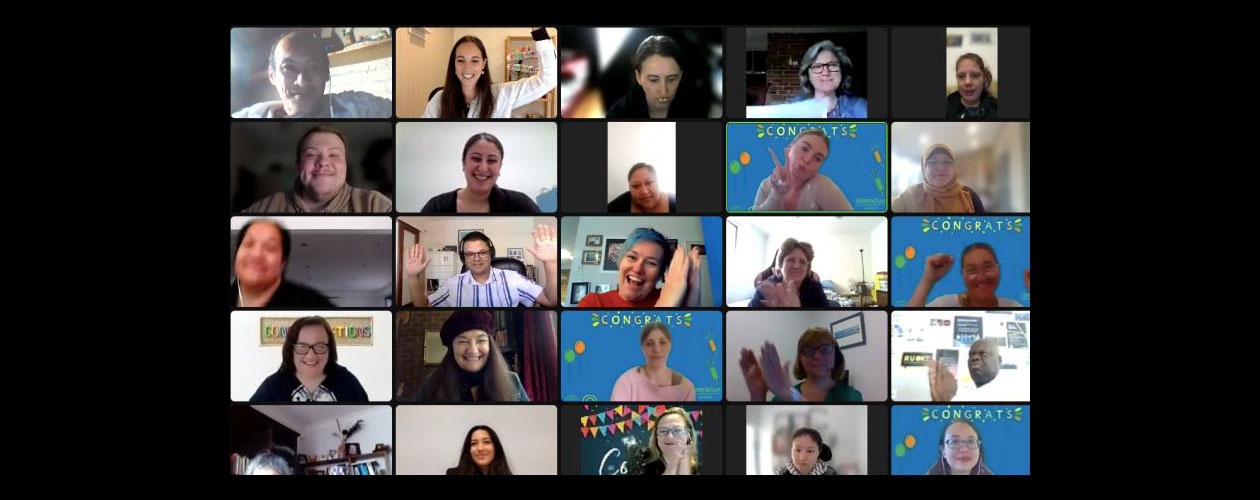 screenshot of online training participants