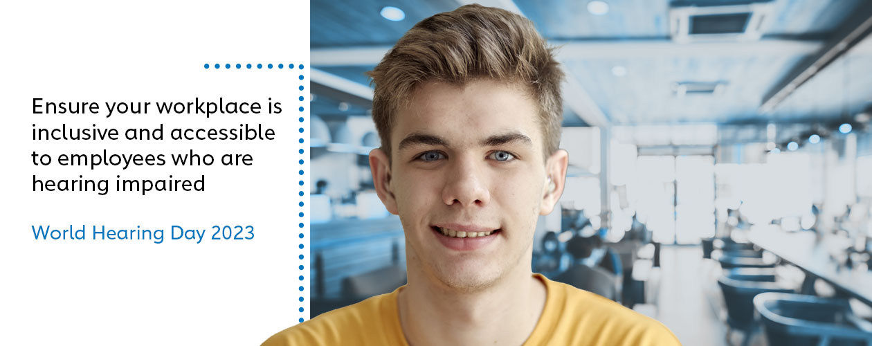 young man wearing hearing aids