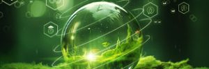 green background with bubble