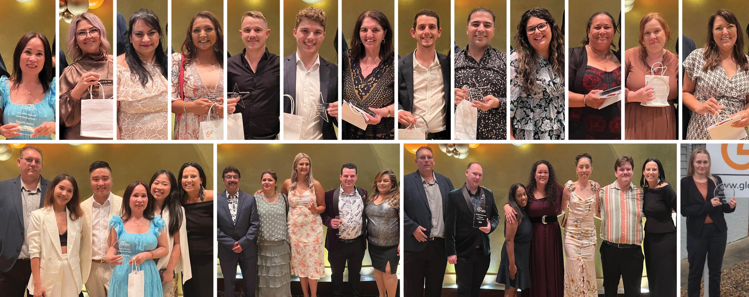 collage of award winners