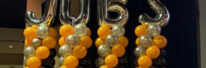 Balloons spelling out the word 'jobs'