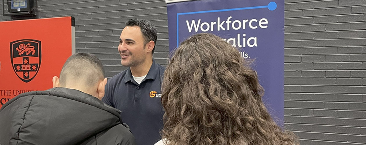 Robert engaging with attendees at the event