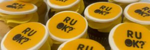Cupcakes with the R U OK? logo on top.